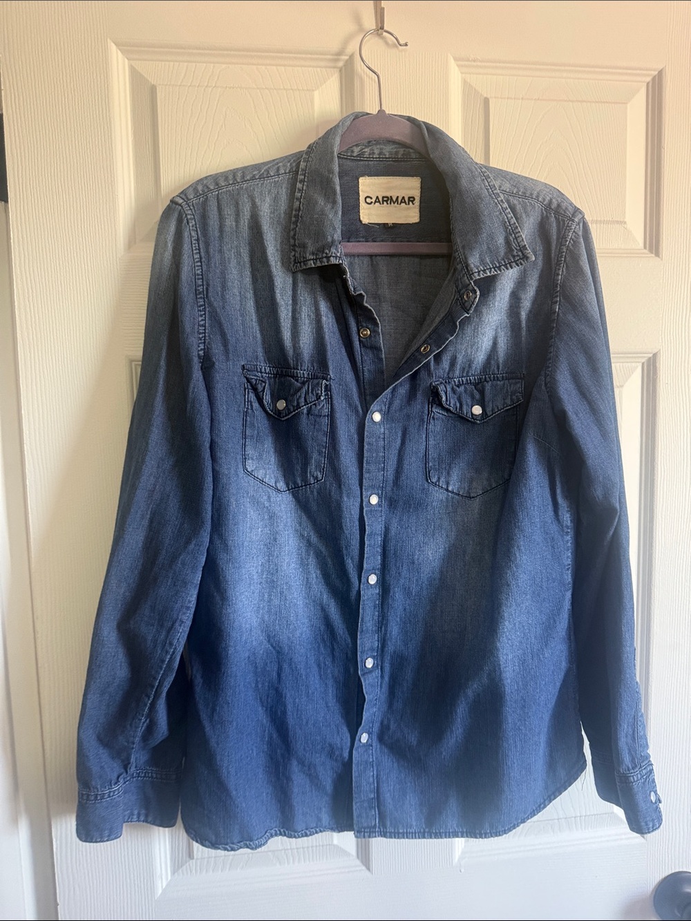 Carmar Denim Button-Down Shirt - Medium Blue Wash